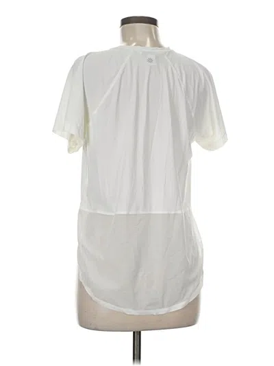Pre-owned Athleta Short Sleeve Henley Shirt In White