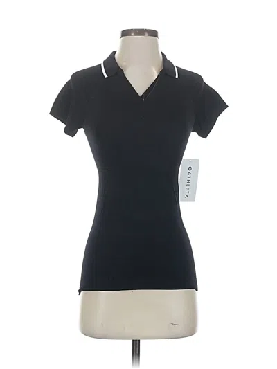 Athleta Short Sleeve Polo Shirt In Black