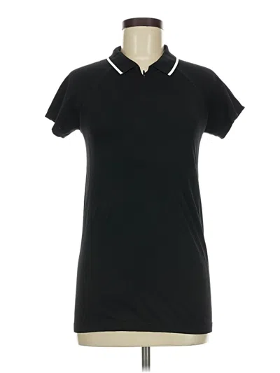 Pre-owned Athleta Short Sleeve Polo Shirt In Black
