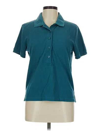Pre-owned Athleta Short Sleeve Polo Shirt In Blue