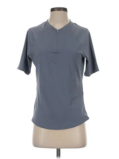 Pre-owned Athleta Short Sleeve Polo Shirt In Gray