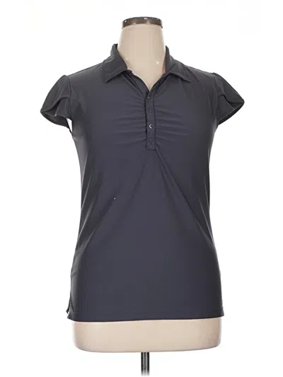 Pre-owned Athleta Short Sleeve Polo Shirt In Gray