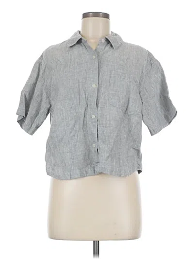 Pre-owned Athleta Short Sleeve Polo Shirt In Gray