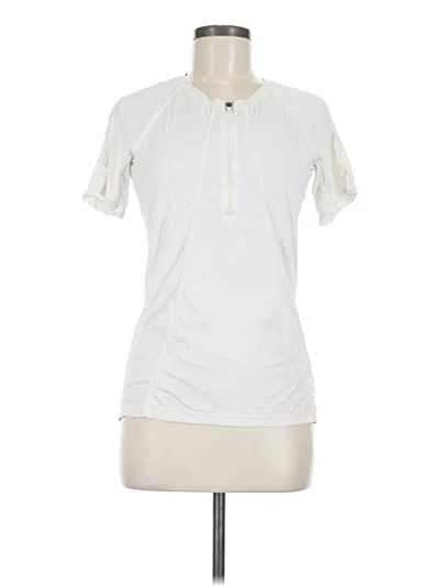 Pre-owned Athleta Short Sleeve Polo Shirt In Ivory
