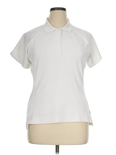 Pre-owned Athleta Short Sleeve Polo Shirt In Ivory
