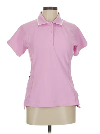 Pre-owned Athleta Short Sleeve Polo Shirt In Pink