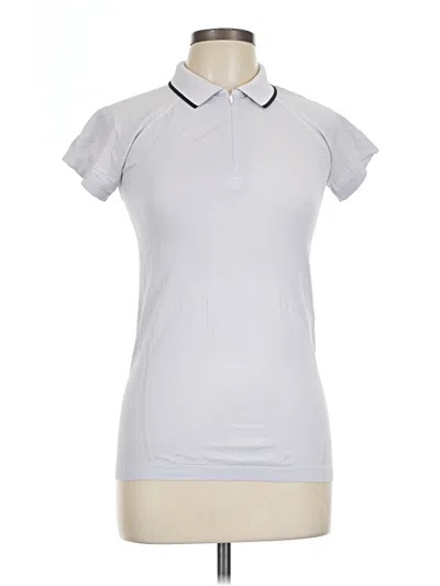 Pre-owned Athleta Short Sleeve Polo Shirt In Silver
