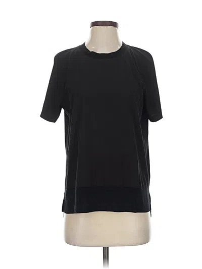 Pre-owned Athleta Short Sleeve Top Black Crew Neck Tops