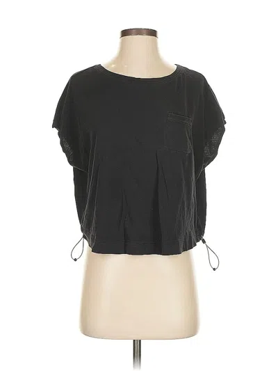 Pre-owned Athleta Short Sleeve Top Black Keyhole Neckline Tops