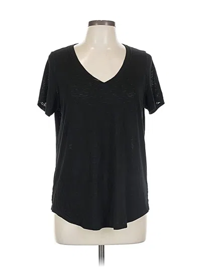 Pre-owned Athleta Short Sleeve Top Black V Neck Tops
