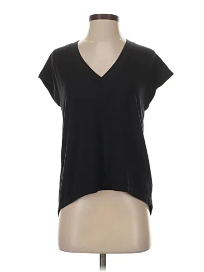 Pre-owned Athleta Short Sleeve Top Black V Neck Tops