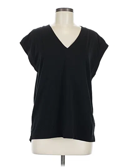 Pre-owned Athleta Short Sleeve Top Black V Neck Tops