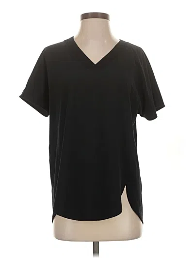 Pre-owned Athleta Short Sleeve Top Black V-neck Tops
