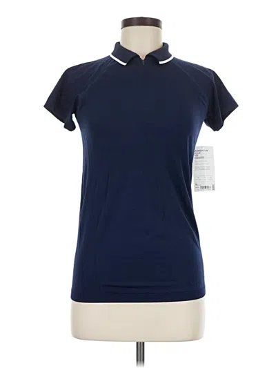 Athleta Short Sleeve Top Blue Mock Neckline Tops