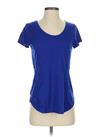 Pre-owned Athleta Short Sleeve Top Blue Scoop Neck Tops