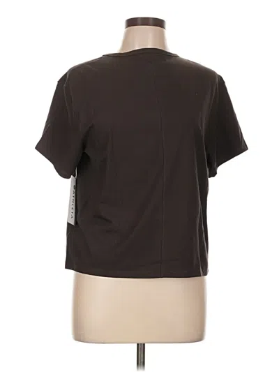 Pre-owned Athleta Short Sleeve Top Brown Crew Neck Tops