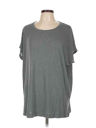 Pre-owned Athleta Short Sleeve Top Gray Cold Shoulder Neckline Tops