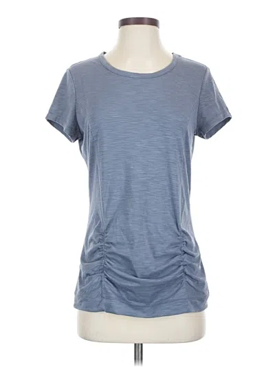 Pre-owned Athleta Short Sleeve Top Gray Crew Neck Tops