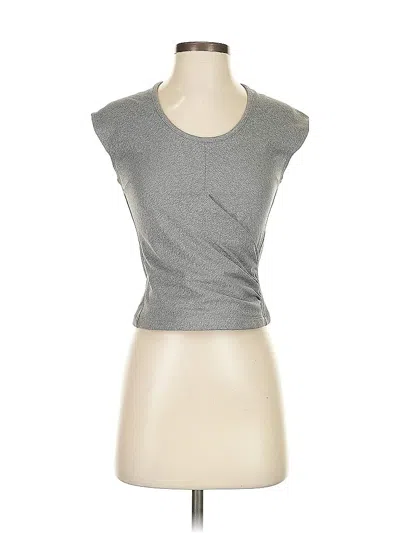 Pre-owned Athleta Short Sleeve Top Gray Scoop Neck Tops