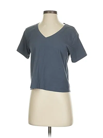 Pre-owned Athleta Short Sleeve Top Gray V Neck Tops