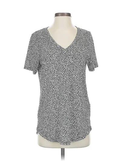 Pre-owned Athleta Short Sleeve Top Gray V Neck Tops