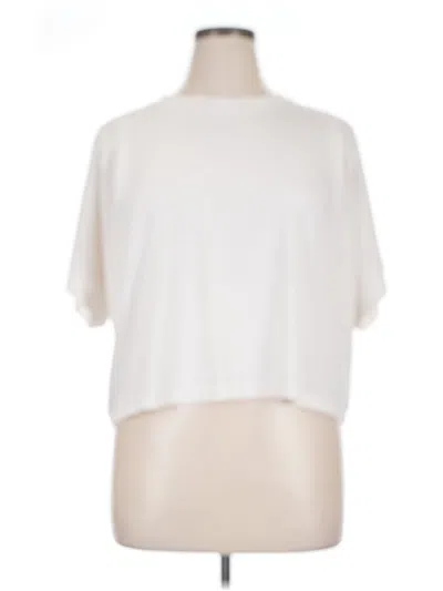 Pre-owned Athleta Short Sleeve Top Ivory Boatneck Tops In White