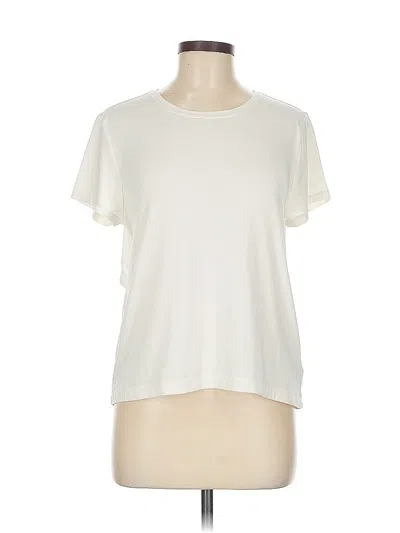 Pre-owned Athleta Short Sleeve Top Ivory Crew Neck Tops In White