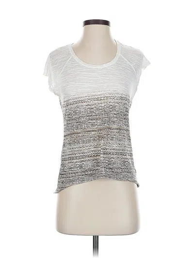 Pre-owned Athleta Short Sleeve Top Ivory Scoop Neck Tops In White