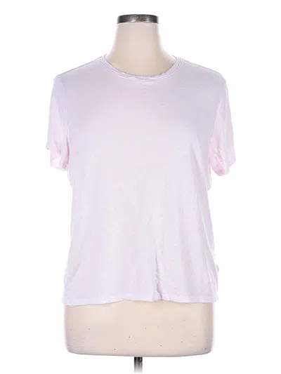 Pre-owned Athleta Short Sleeve Top Pink Crew Neck Tops