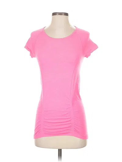 Pre-owned Athleta Short Sleeve Top Pink Scoop Neck Tops