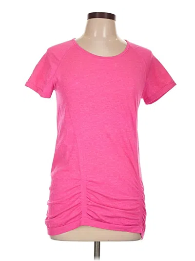 Pre-owned Athleta Short Sleeve Top Pink Scoop Neck Tops