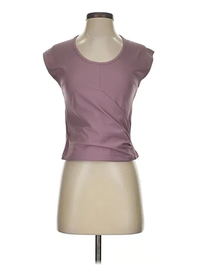 Pre-owned Athleta Short Sleeve Top Purple Scoop Neck Tops