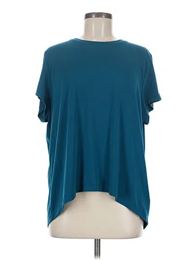 Pre-owned Athleta Short Sleeve Top Teal Scoop Neck Tops In Blue
