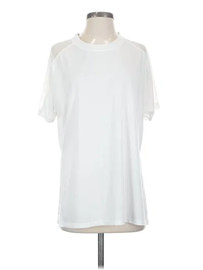 Pre-owned Athleta Short Sleeve Top White Mock Neckline Tops