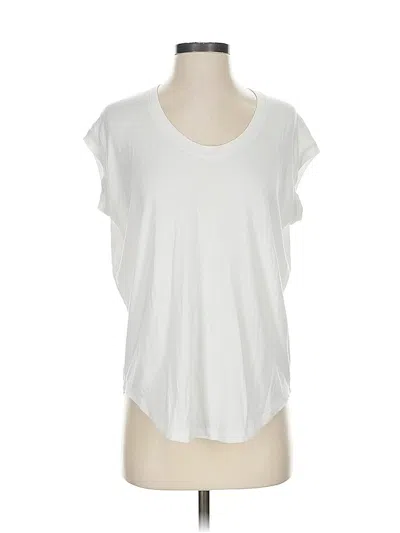 Pre-owned Athleta Short Sleeve Top White Scoop Neck Tops