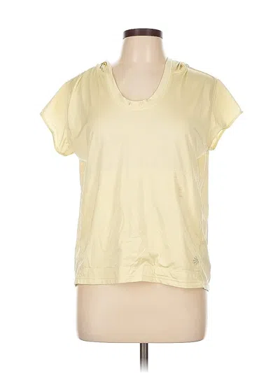 Pre-owned Athleta Short Sleeve Top Yellow Scoop Neck Tops