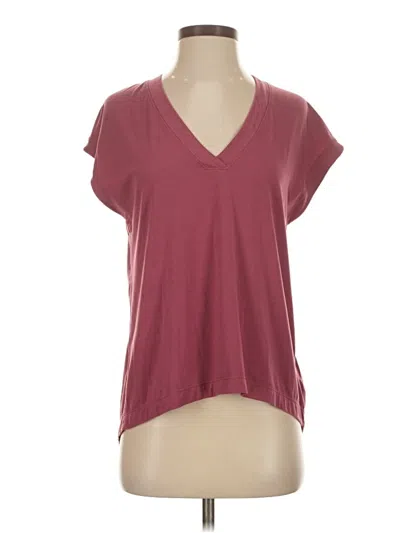 Pre-owned Athleta Short Sleeve T-shirt In Burgundy