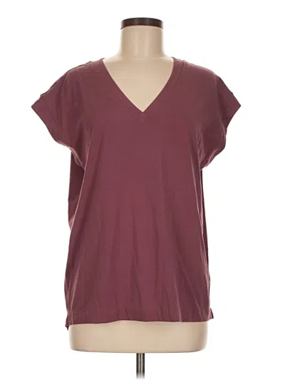 Pre-owned Athleta Short Sleeve T-shirt In Burgundy