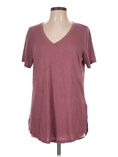Pre-owned Athleta Short Sleeve T-shirt In Burgundy