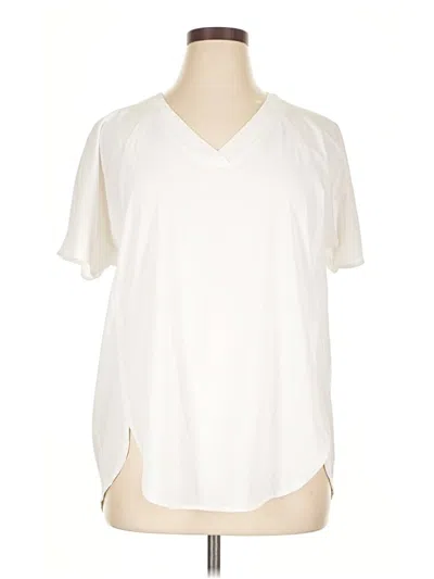Pre-owned Athleta Short Sleeve T-shirt In White