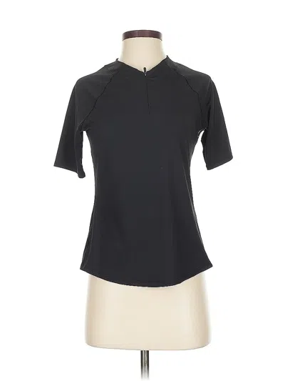 Pre-owned Athleta Short Sleeve Turtleneck In Black