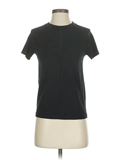 Pre-owned Athleta Short Sleeve Turtleneck In Black