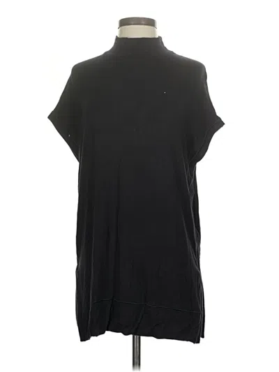 Pre-owned Athleta Short Sleeve Turtleneck In Black