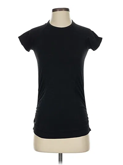 Pre-owned Athleta Short Sleeve Turtleneck In Black