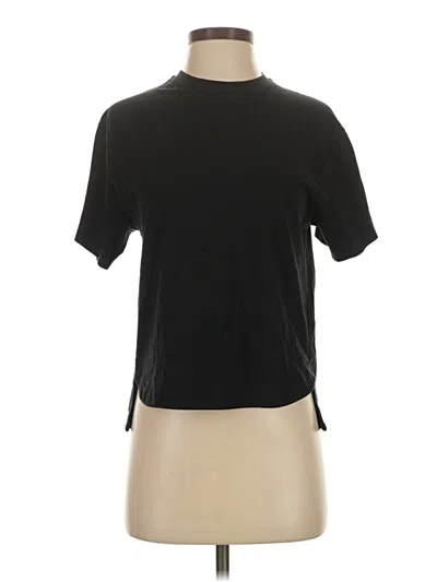 Pre-owned Athleta Short Sleeve Turtleneck In Black