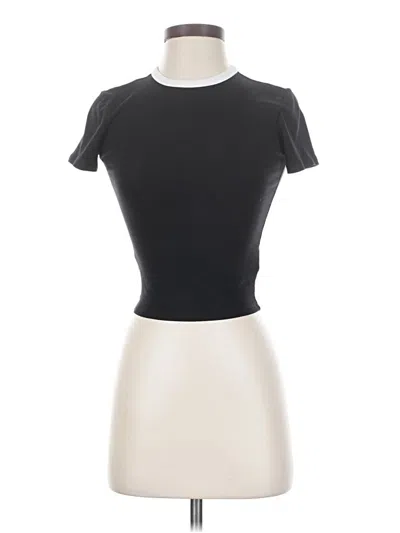 Pre-owned Athleta Short Sleeve Turtleneck In Black