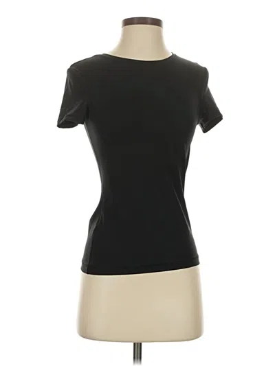 Pre-owned Athleta Short Sleeve Turtleneck In Black