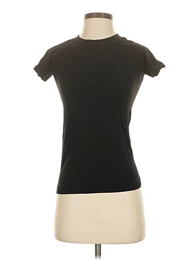 Pre-owned Athleta Short Sleeve Turtleneck In Black