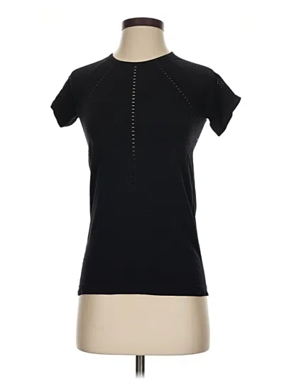 Pre-owned Athleta Short Sleeve Turtleneck In Black