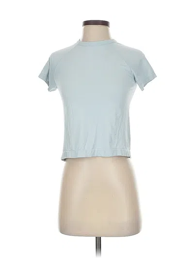Pre-owned Athleta Short Sleeve Turtleneck In Blue